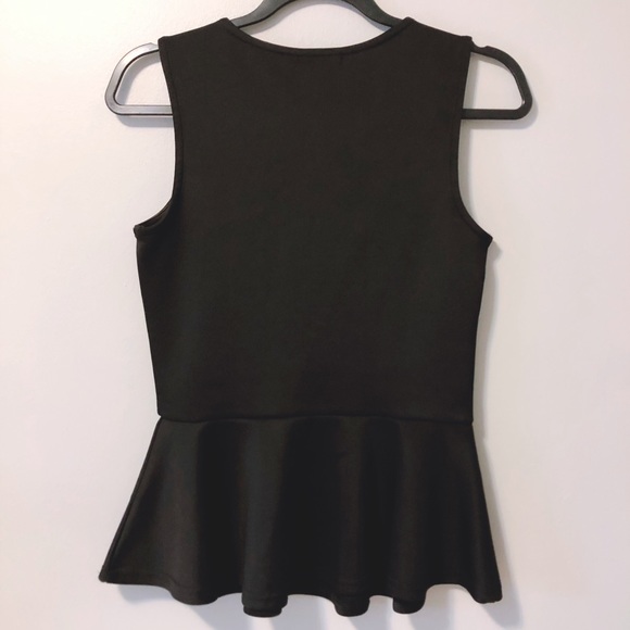 H&M | Black Peplum Sleeveless Top - Picture 2 of 4